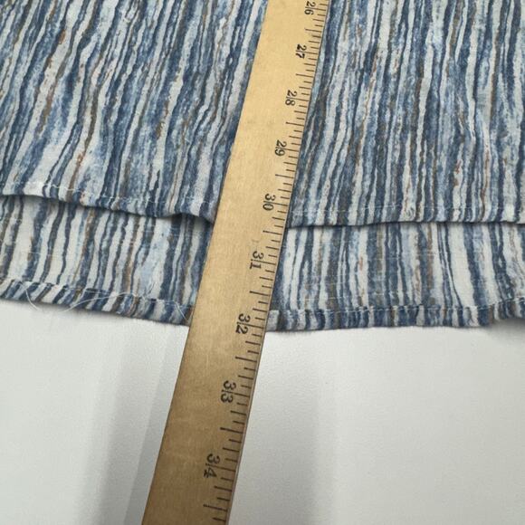Nanette Lepore Top Womens Medium Blue Striped Collared Tunic Blouse Coastal - Picture 6 of 7